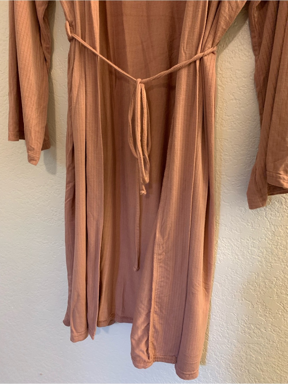 Danskin Rayon Ribbed Open-Front Robe in Blush Pink | L - Picture 6 of 10